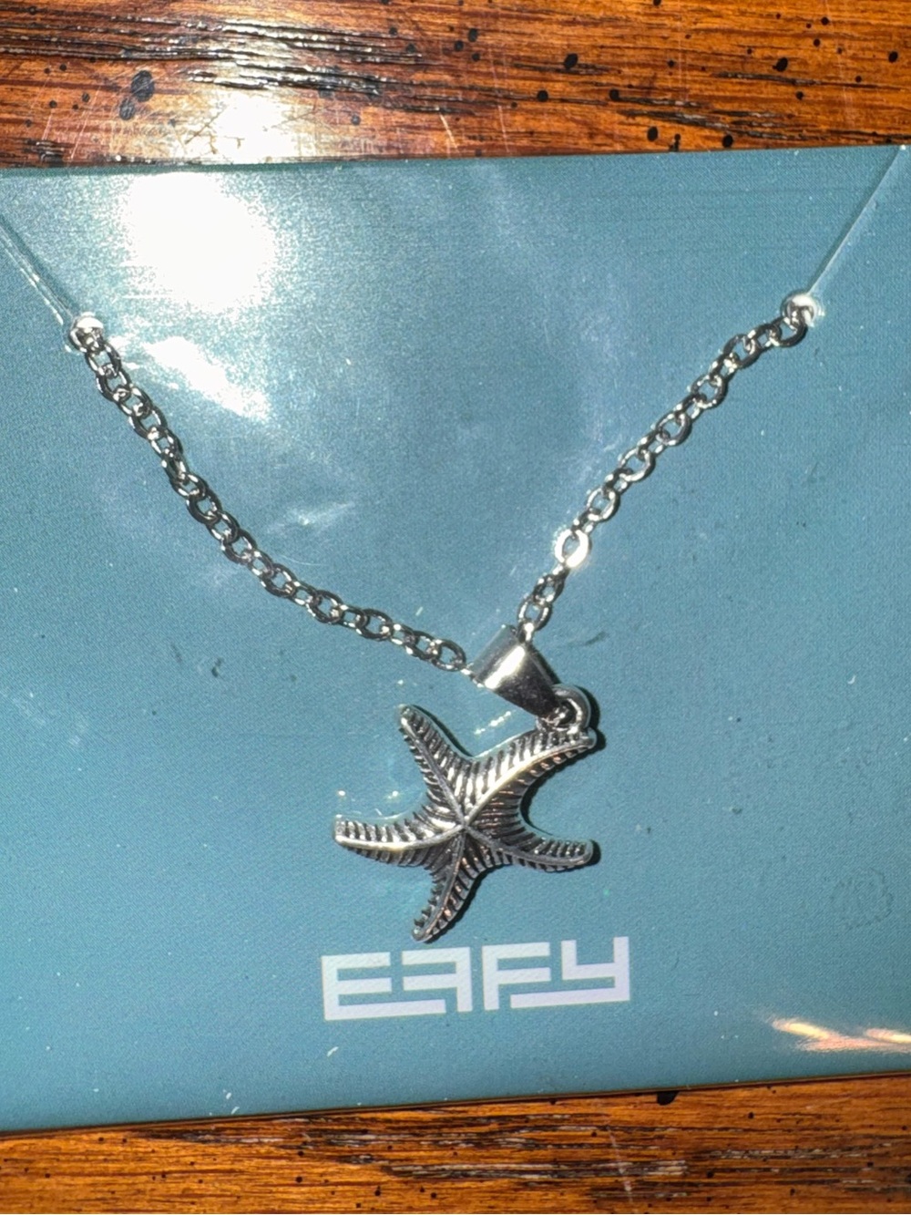 NWT EFFY Silver Tone Starfish Pendant Necklace 18” Nautical Cruise